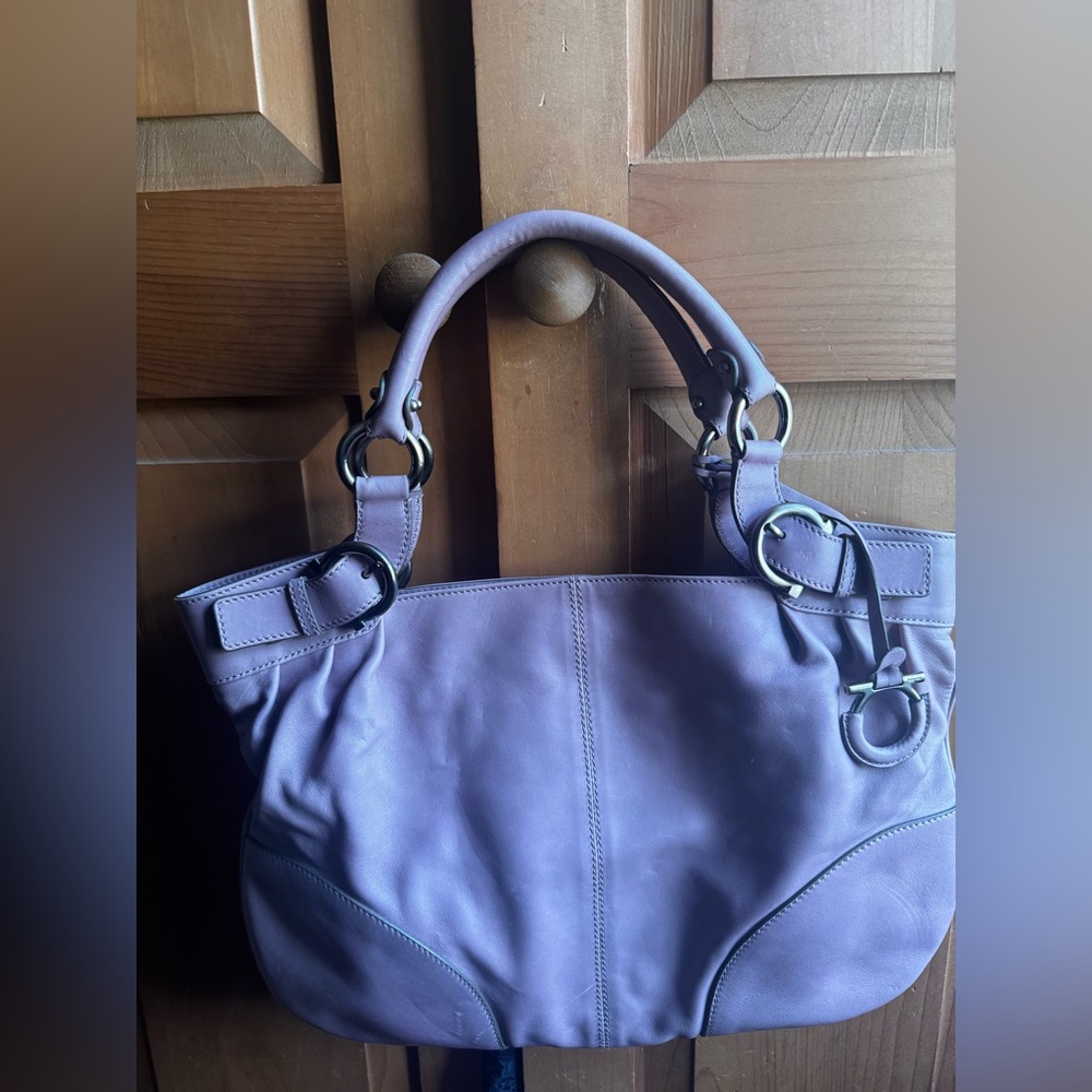 Salvatore Ferragamo Lavender Leather Tote Bag - Picture 10 of 10